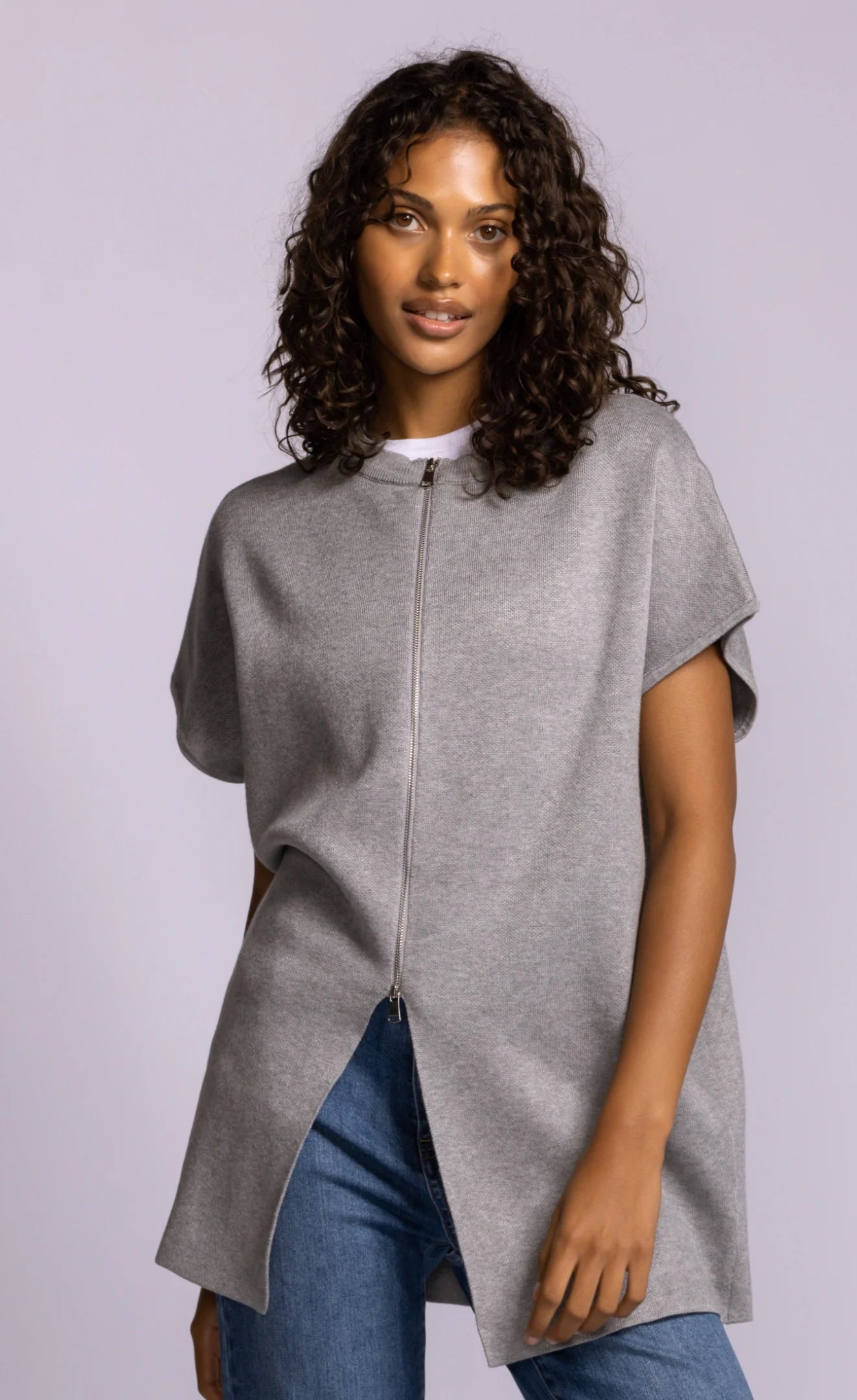 The Tonia Zip Sweater by Pink Martini Knit Tops Pink Martini