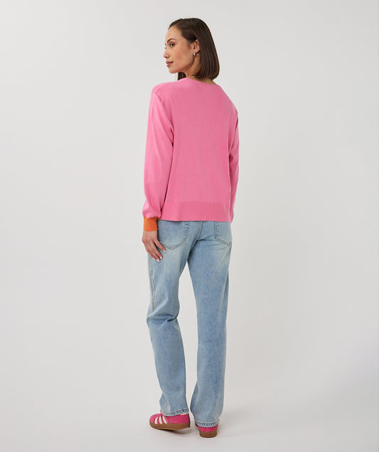Pink Casual Knit by EsQualo sweatshirt EsQualo