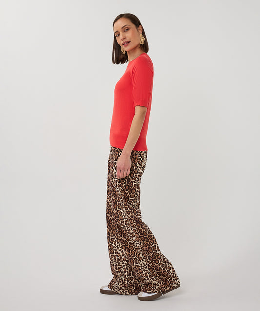 Wide Leg in Leopard by EsQualo Bottoms EsQualo