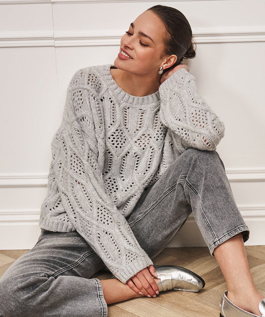 Boxy Cable Knit by EsQualo Knitwear EsQualo