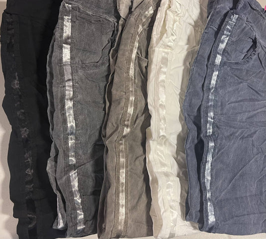 Super Stretch Crinkle Pants by Dance in Paris Apparel Dance in Paris White