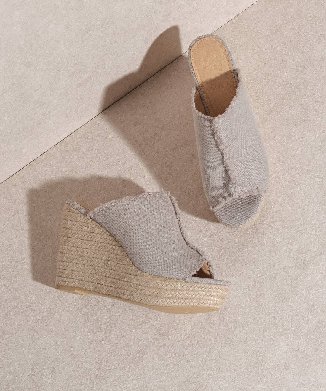 The Bliss Wedge by Oasis Society Wedge Shoe Oasis Society Distressed Grey