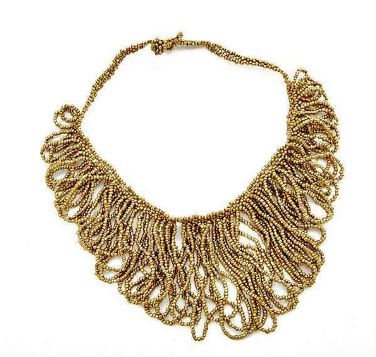 Fringe Short Looped Necklace Accessories Suzie Blue Canada Gold