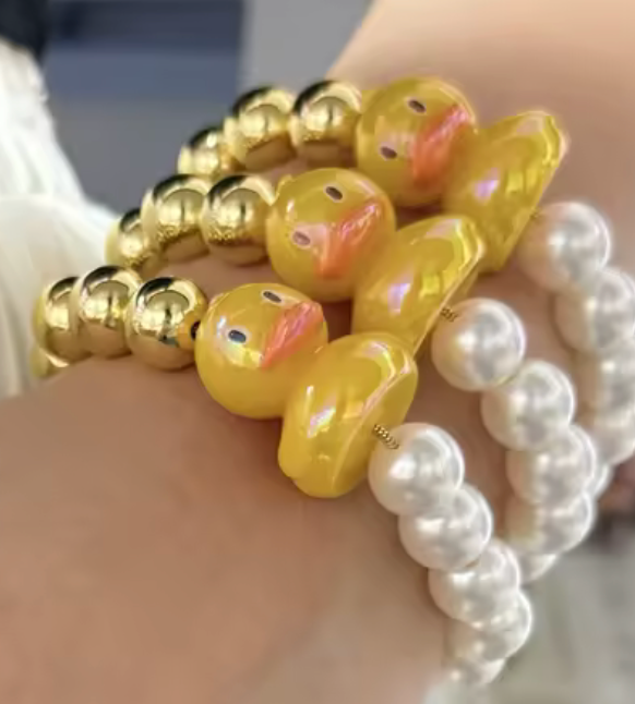 Pearl and Ducky Sliding Bracelet by HoopLa Jewelry HoopLa