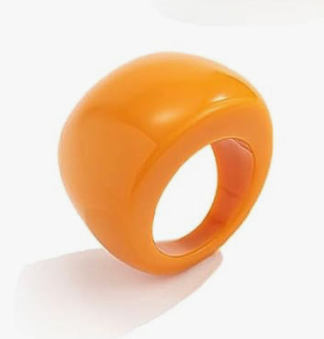 The Resin Dome Solid Ring Ring HoopLa Tangerine