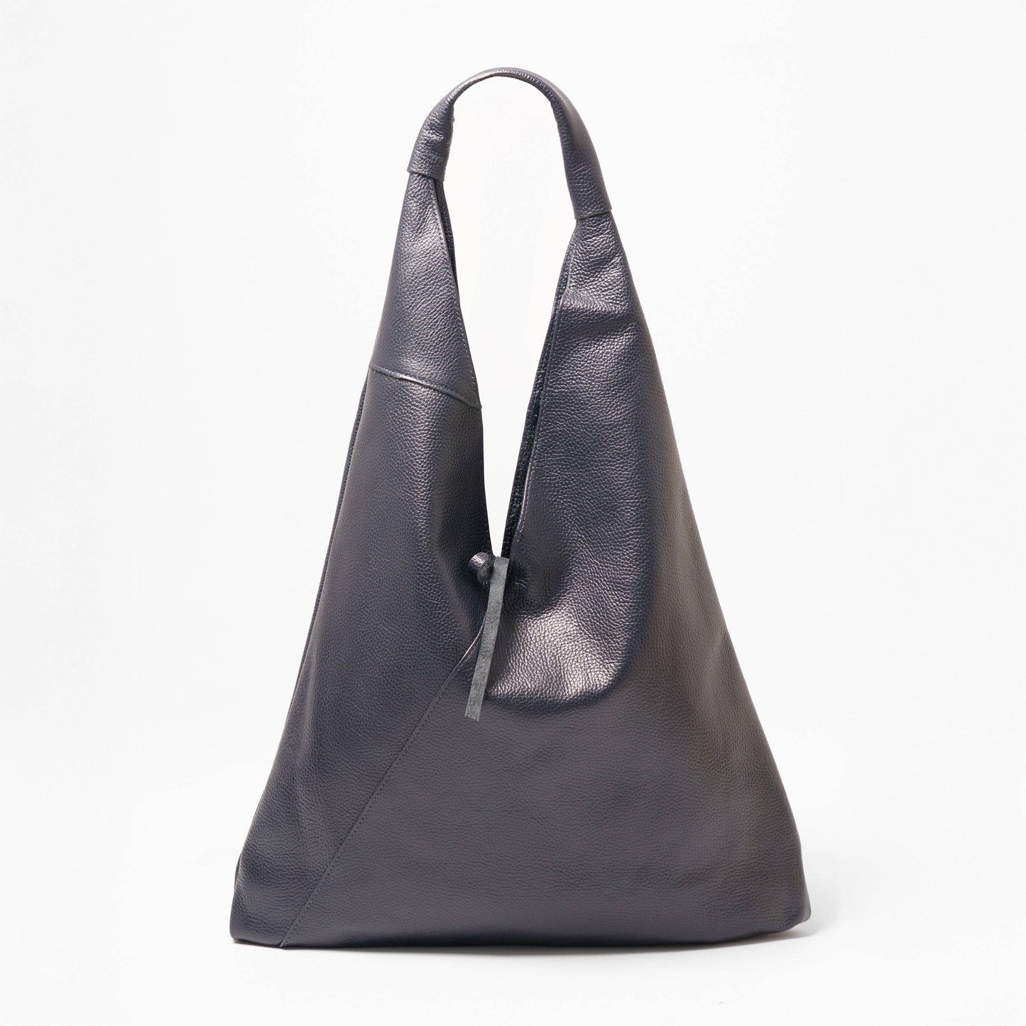 Pebbled Leather Hobo Bag by Sarta Pelle Purse Sarta Pelle Navy