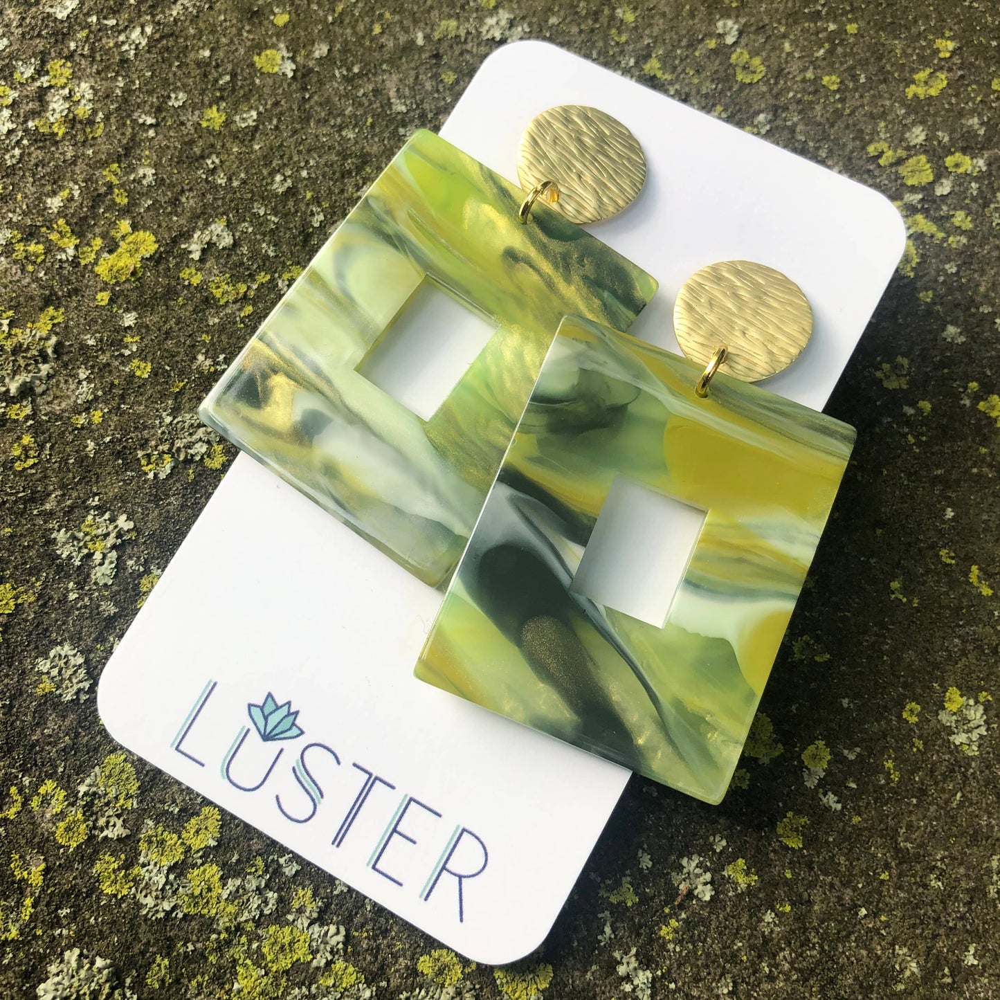 Rectangle Drop Statement Earrings Accessories LUSTER