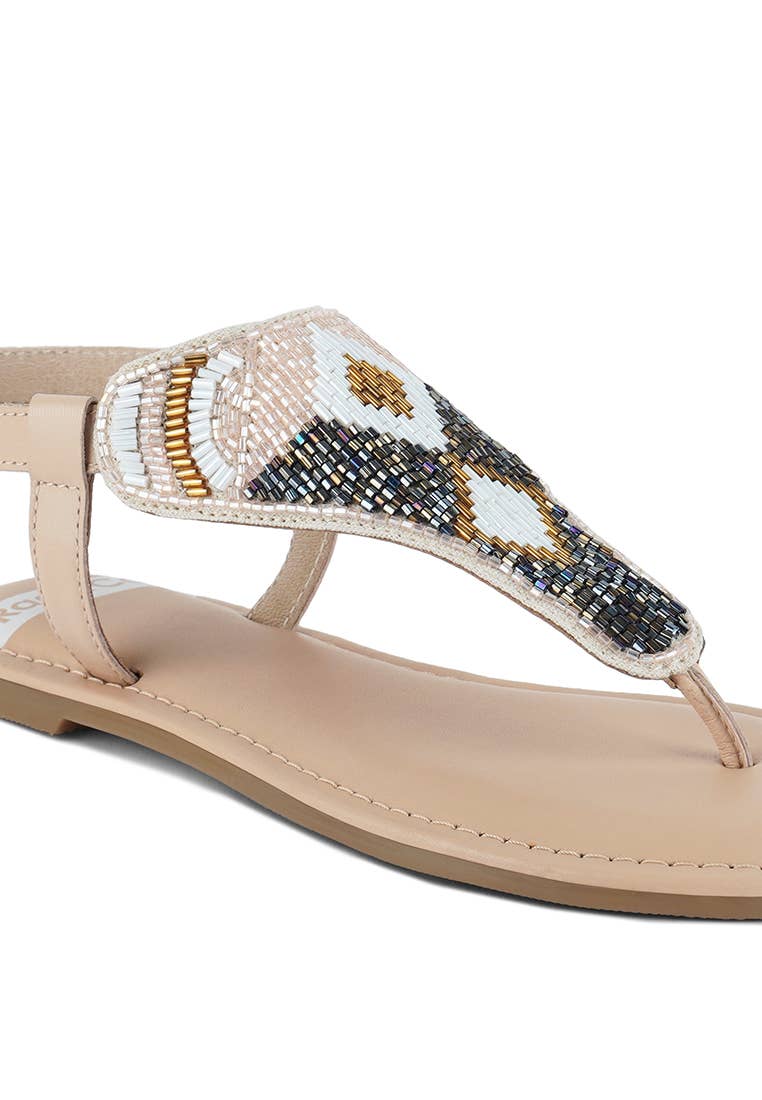Beaded Flat Sandals Footwear Rag Company