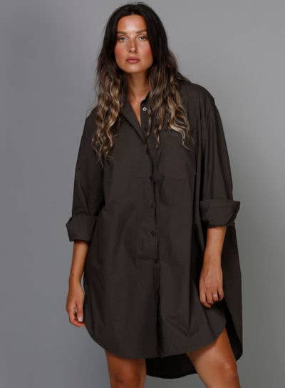 Boyfriend Cotton Shirt by Sixty Days Apparel SixtyDays Black