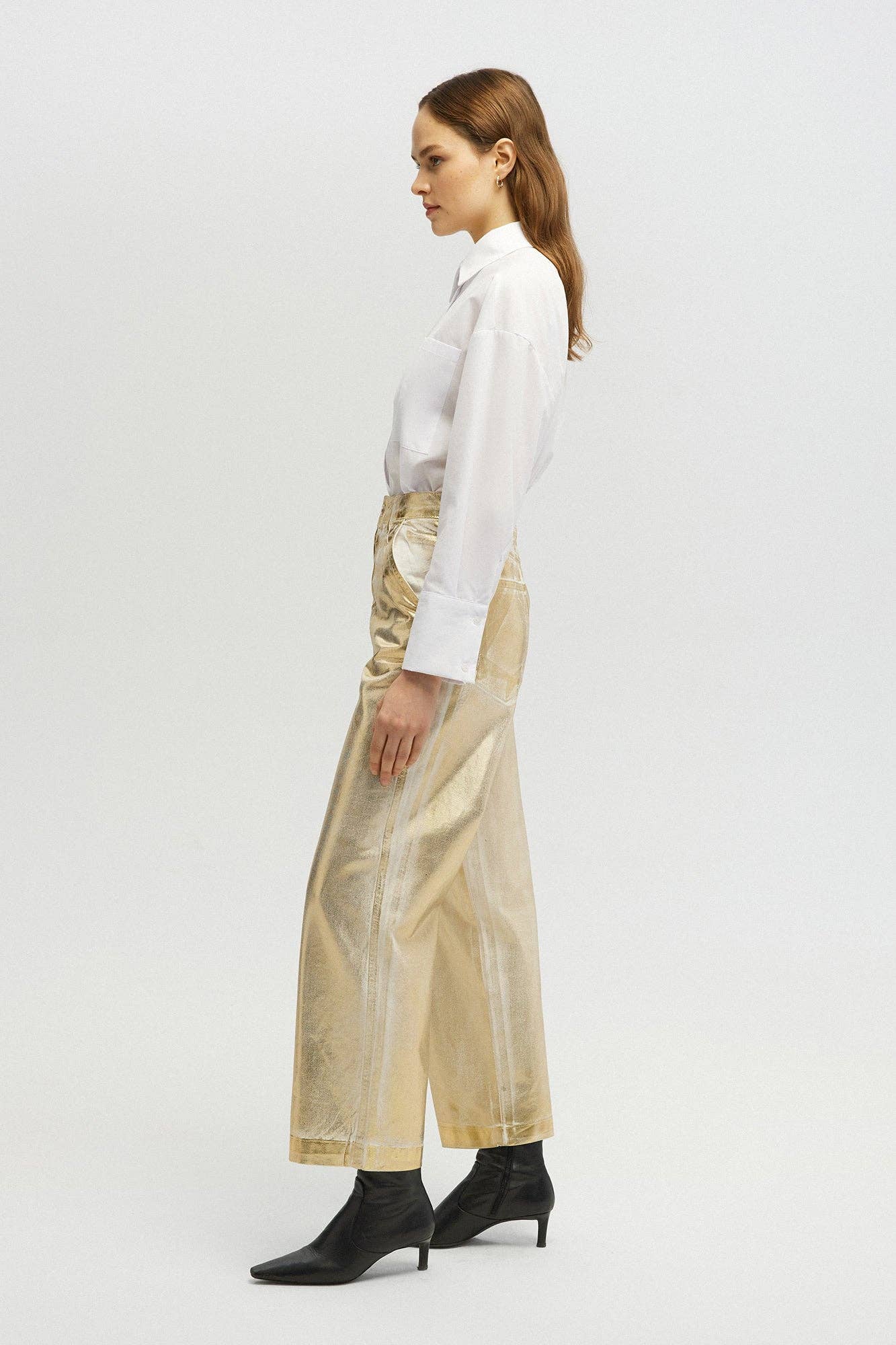 Wide Jeans with Gold Foil by Touché Apparel Touché
