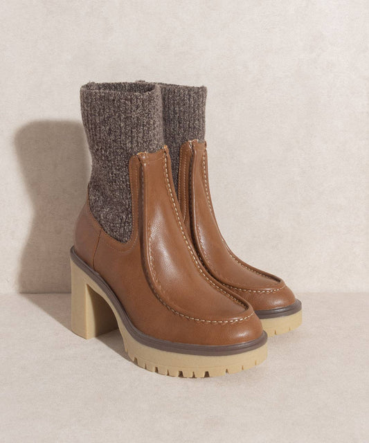 Melanie Sock Boots by Oasis Society Shoe Oasis Society Brown