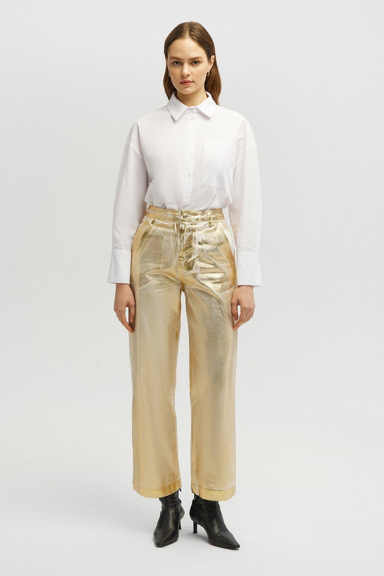 Wide Jeans with Gold Foil by Touché Apparel Touché