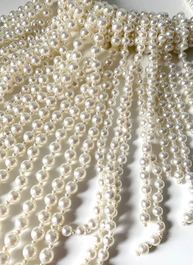 Pearl Fringe Bib Necklace Necklace HoopLa