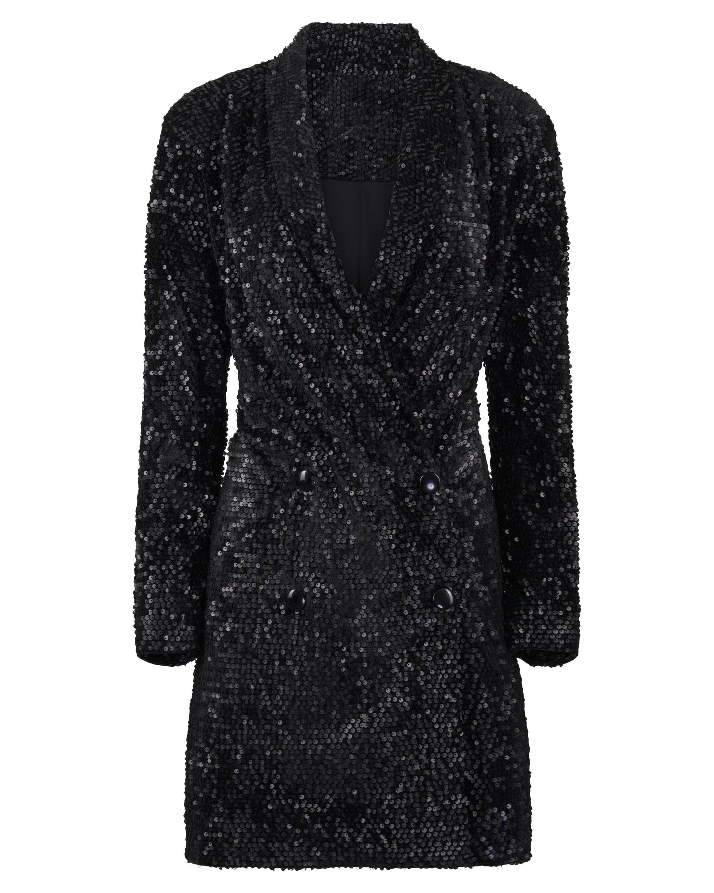 Sequin Blazer Dress by Hilary MacMillan Apparel Hilary MacMillan Black