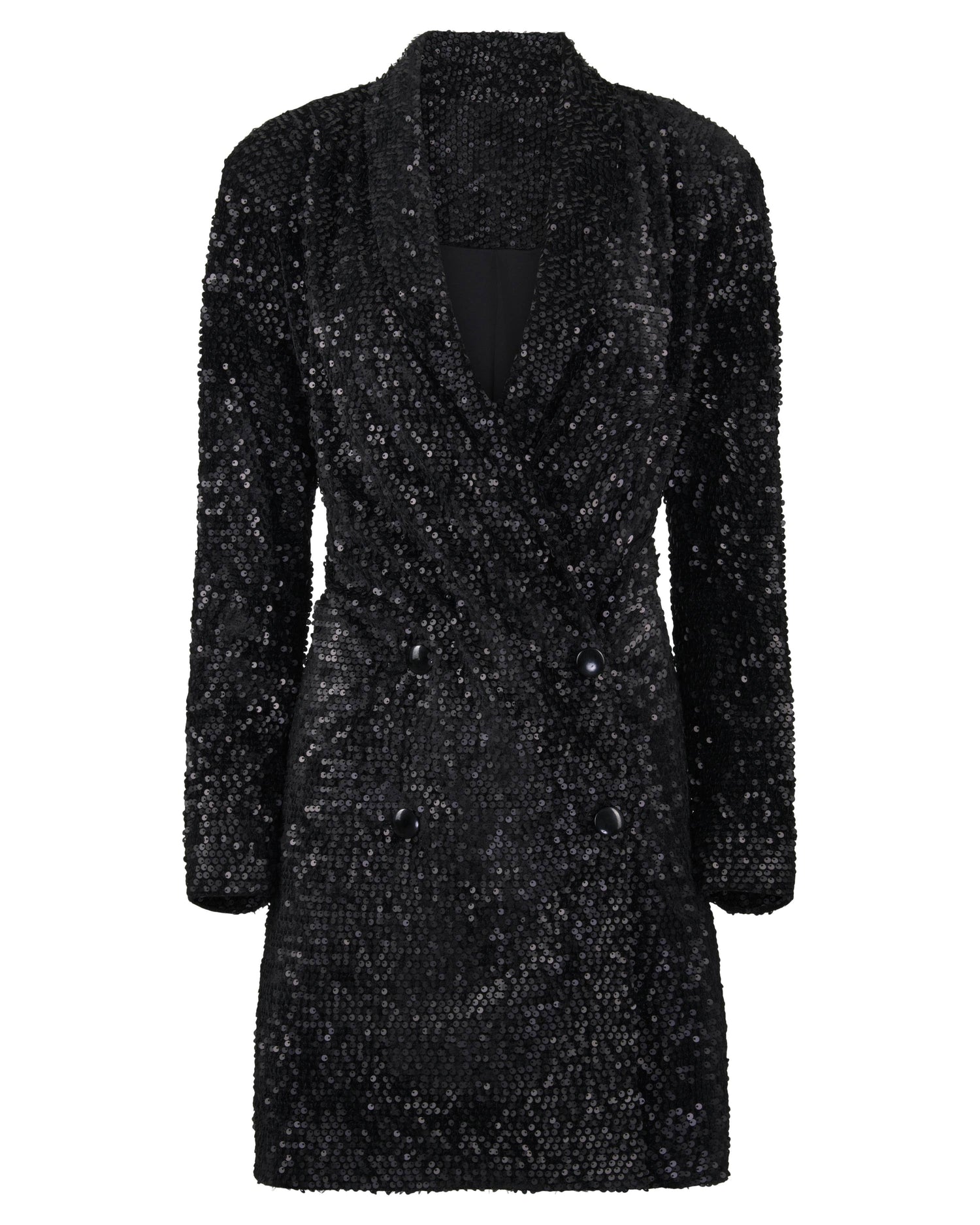 Sequin Blazer Dress by Hilary MacMillan Apparel Hilary MacMillan Black