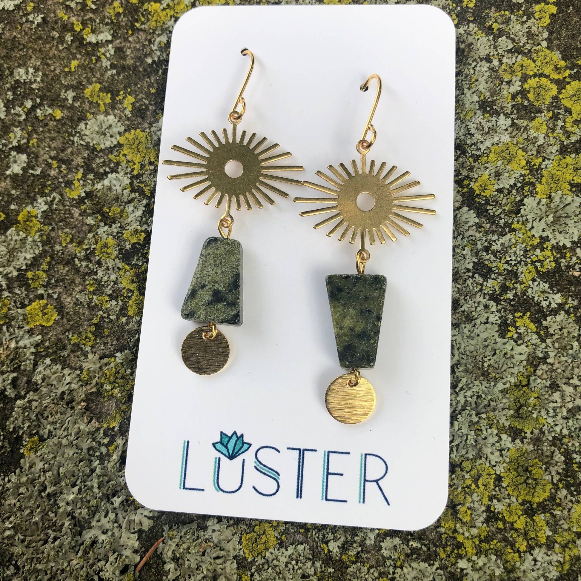 Brass + Stone Earrings Accessories LUSTER