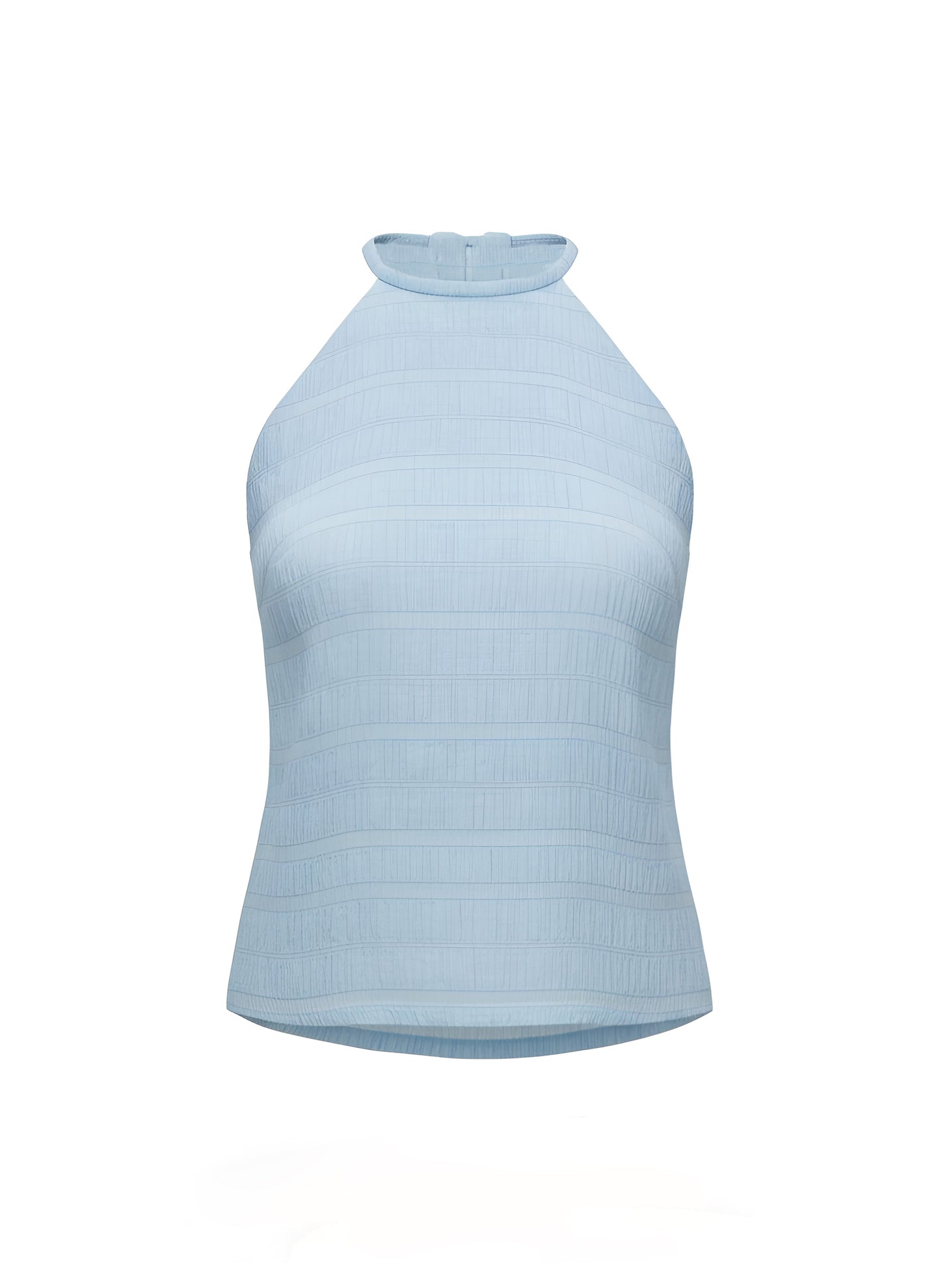 Ruched Chiffon Halter Top by Hilary MacMillan Tank Hilary MacMillan Light Blue