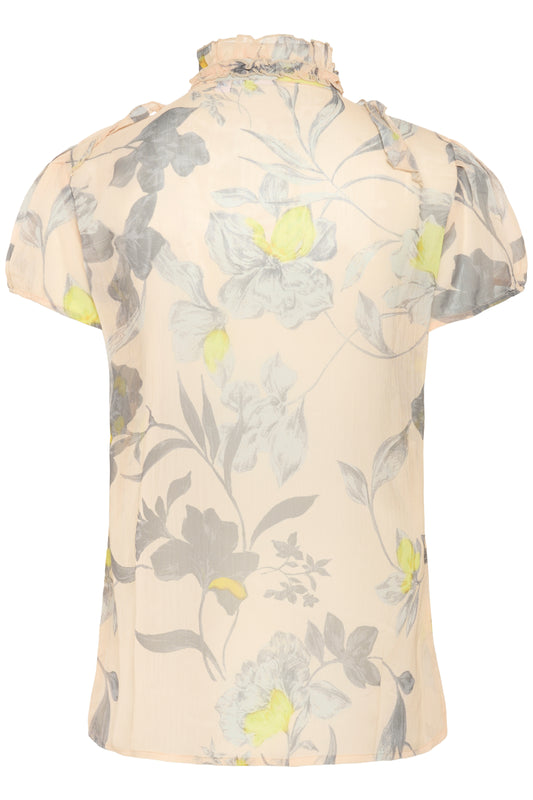 Lilja Cap Sleeve Ruffle Blouse by Saint Tropez Blouse Saint Tropez