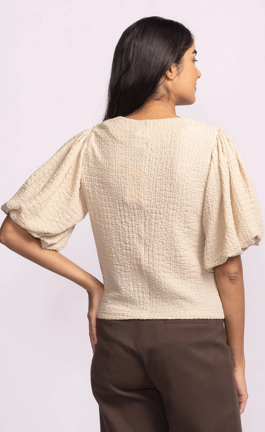 Lita Textured Blouse by Pink Martini Blouse Pink Martini