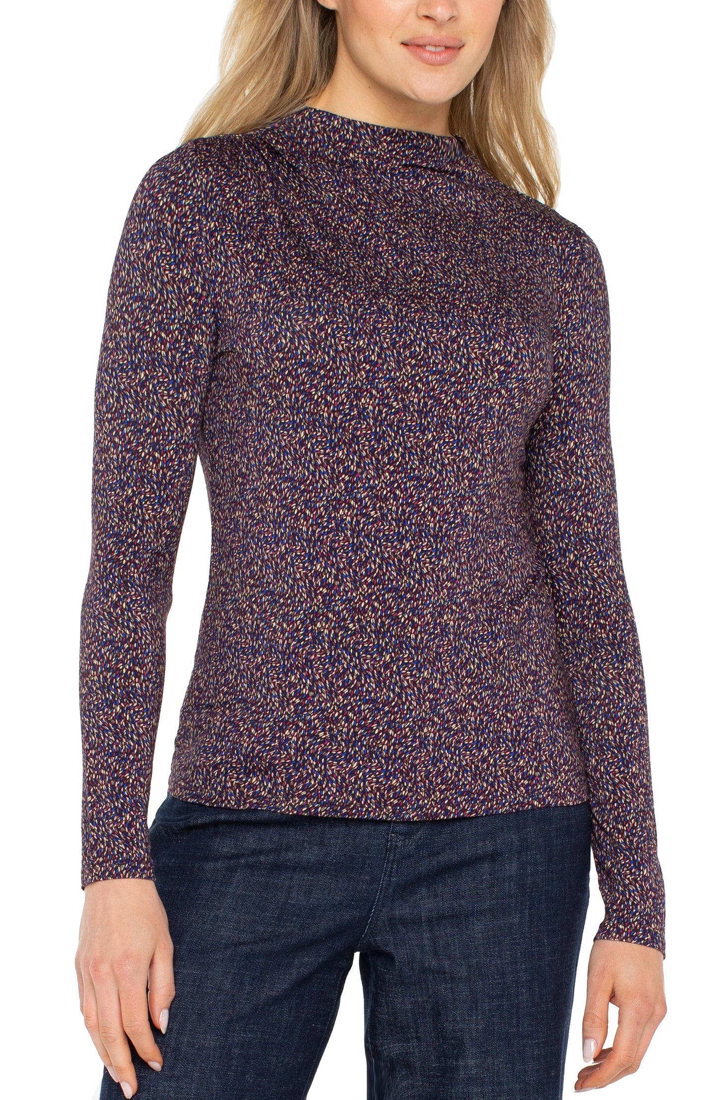 Jewel Tone Mock Neck by Liverpool Tops Liverpool