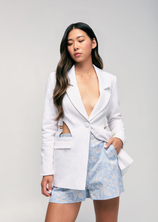 Linen Cut-Out Blazer by Hilary McMillan Blazer Hilary MacMillan