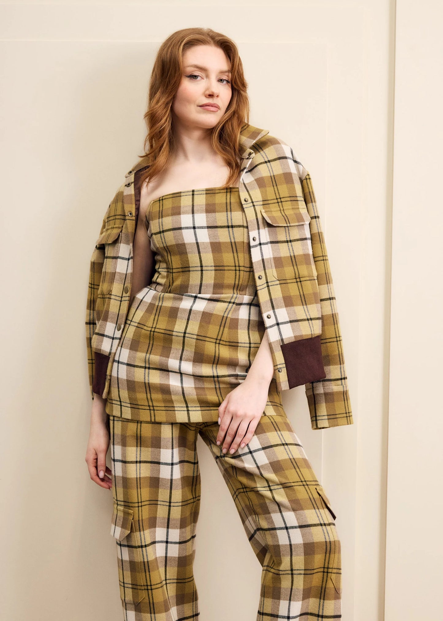 Plaid Cargo Pant by Hilary MacMillan Trouser Hilary MacMillan