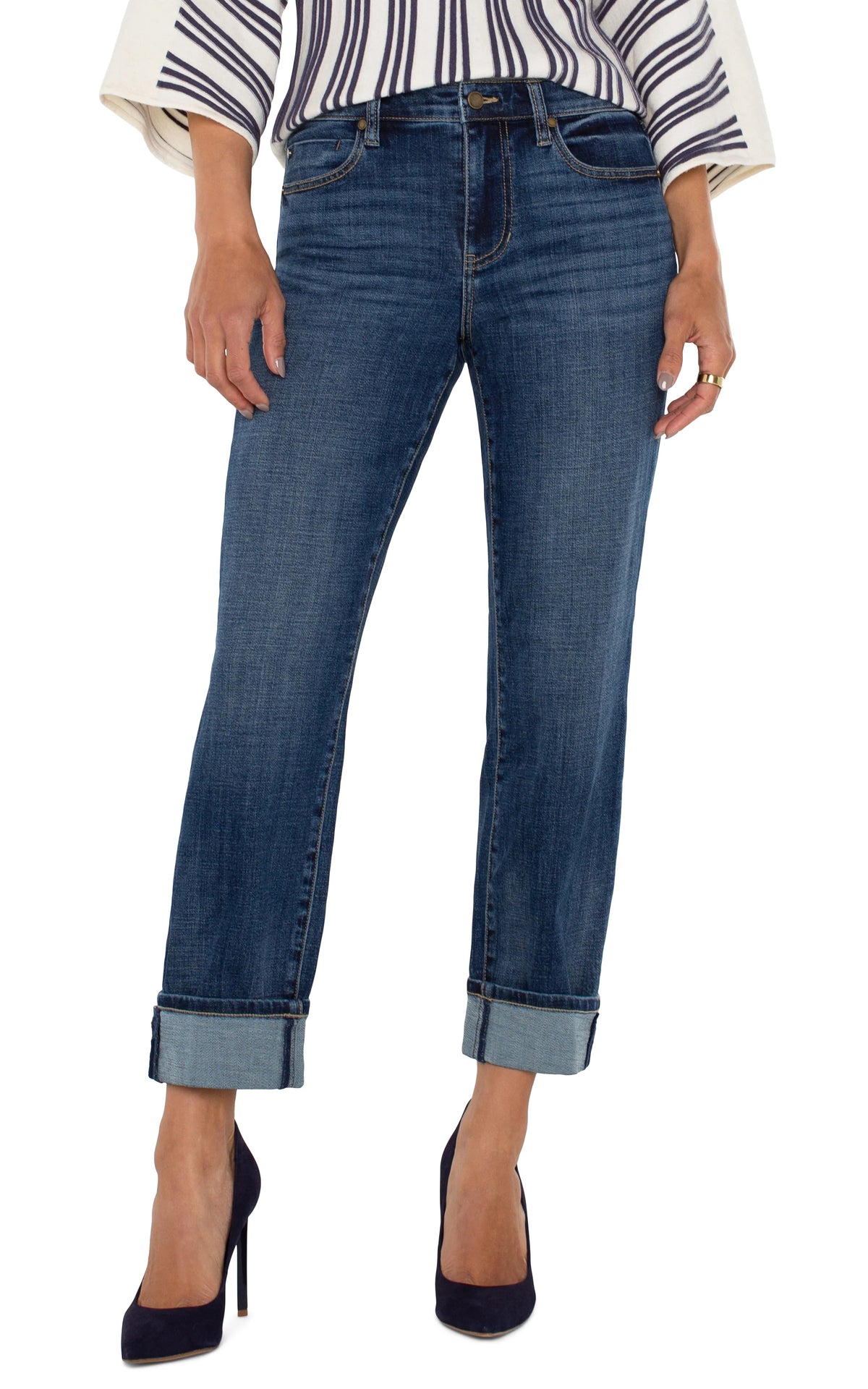 Girlfriend Marley Cuffed Denim by Liverpool Denims Liverpool Rushland