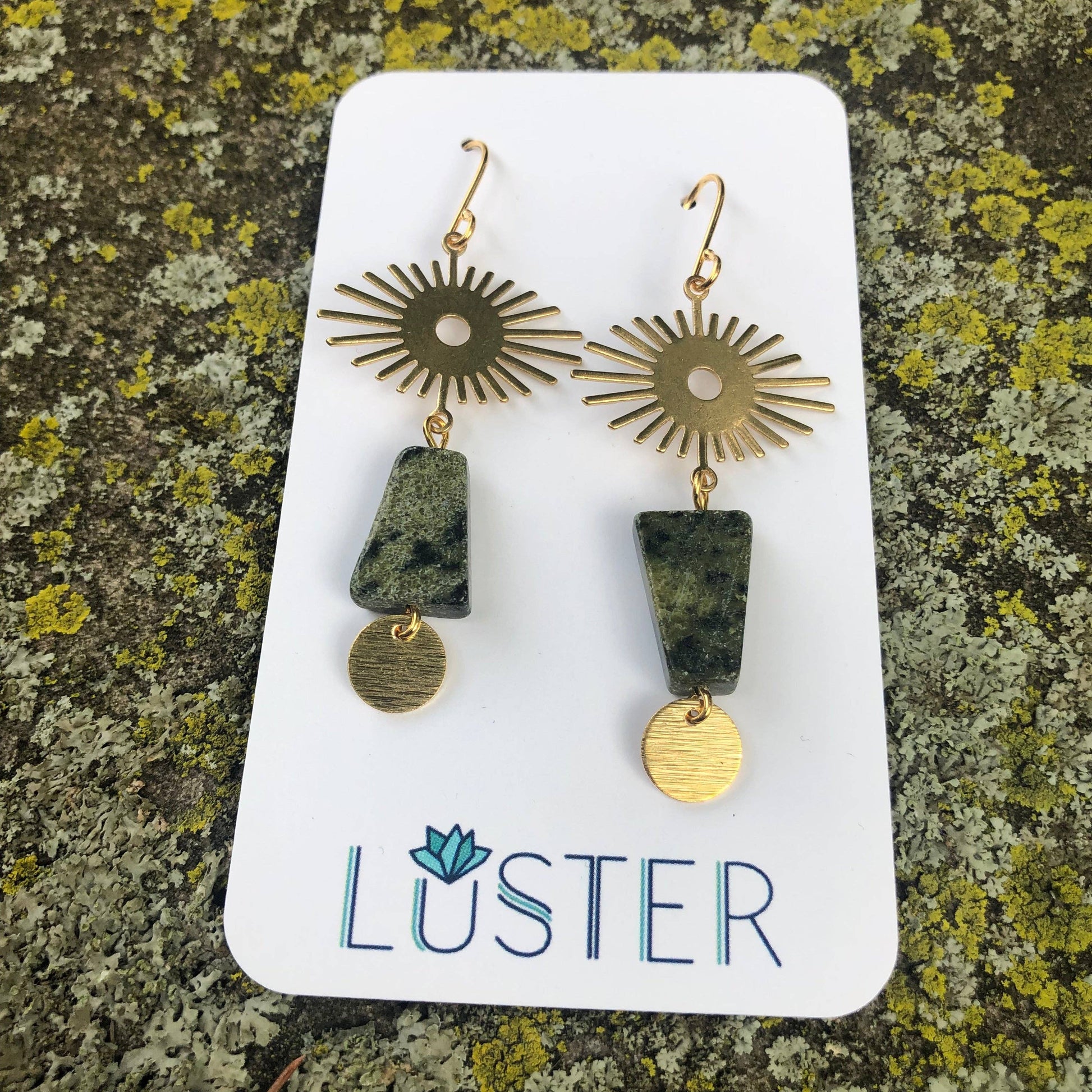 Brass + Stone Earrings Accessories LUSTER