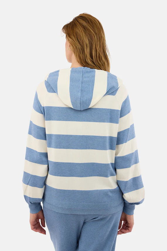 Fine Knit Striped Hoodie by Jensen Knit Tops Jensen