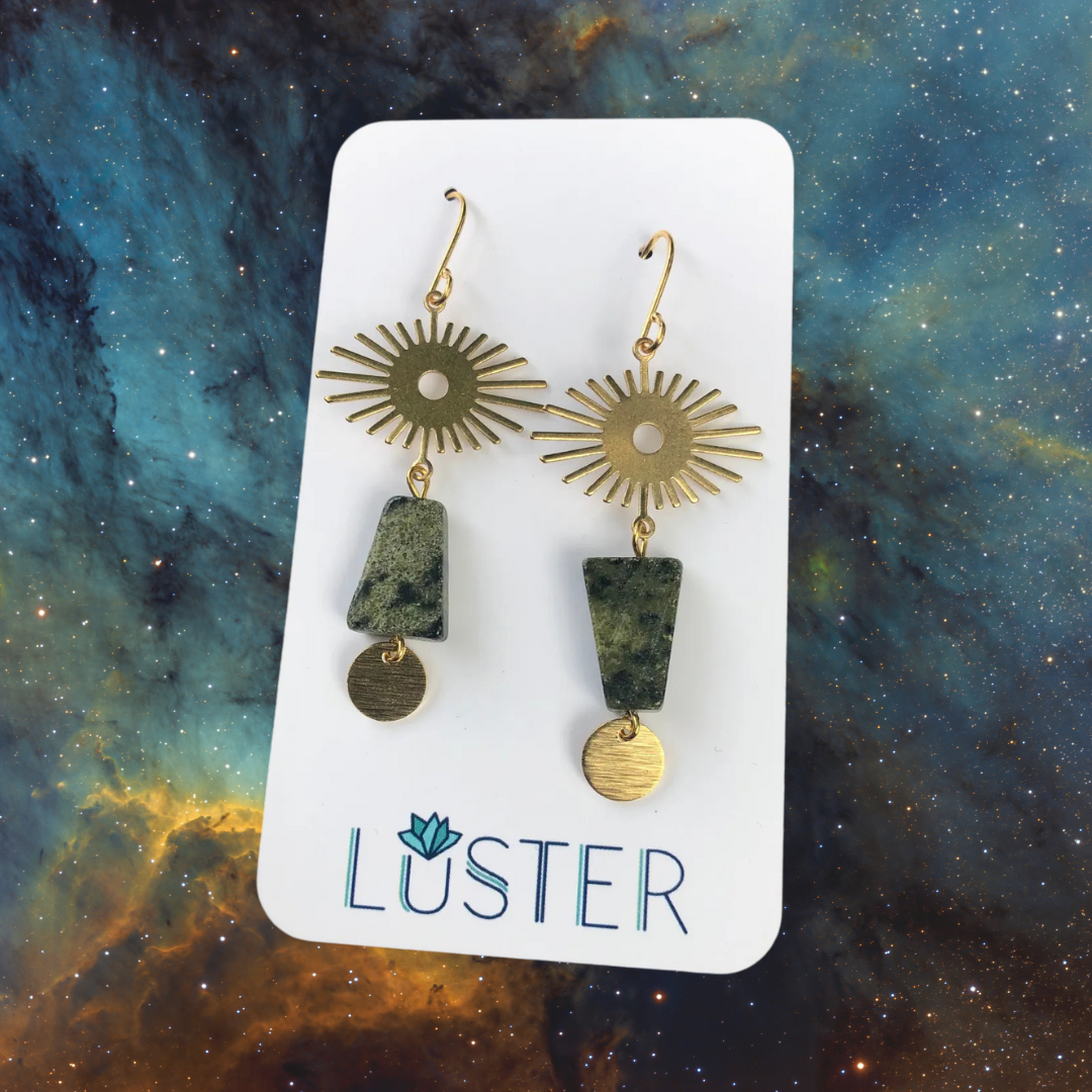 Brass + Stone Earrings Accessories LUSTER