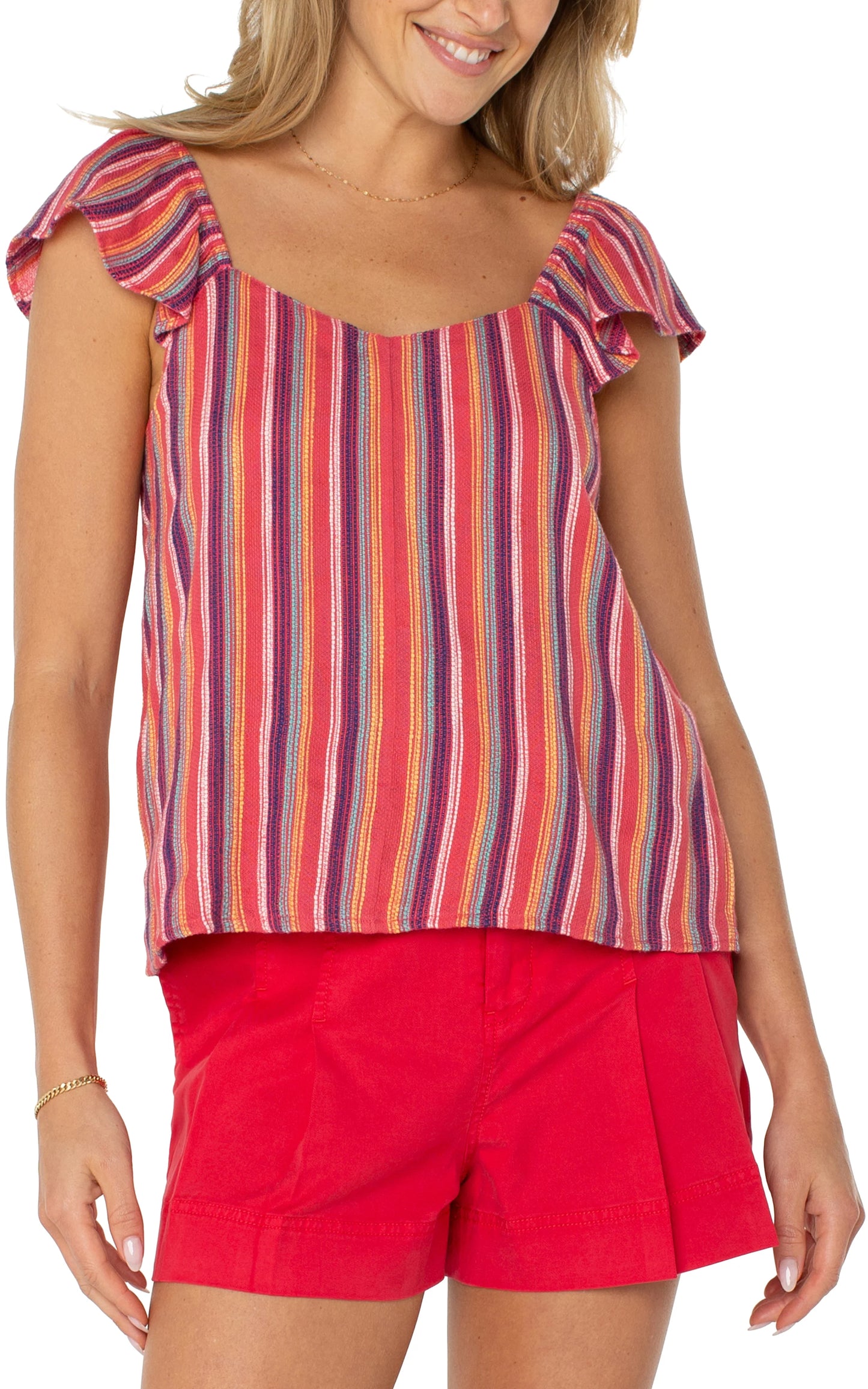 Striped Flutter Tank by Liverpool Tank Liverpool Multicolor