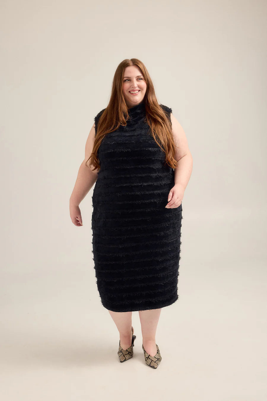 Knit Cowl Neck Dress by Hilary MacMillan Dress Hilary MacMillan