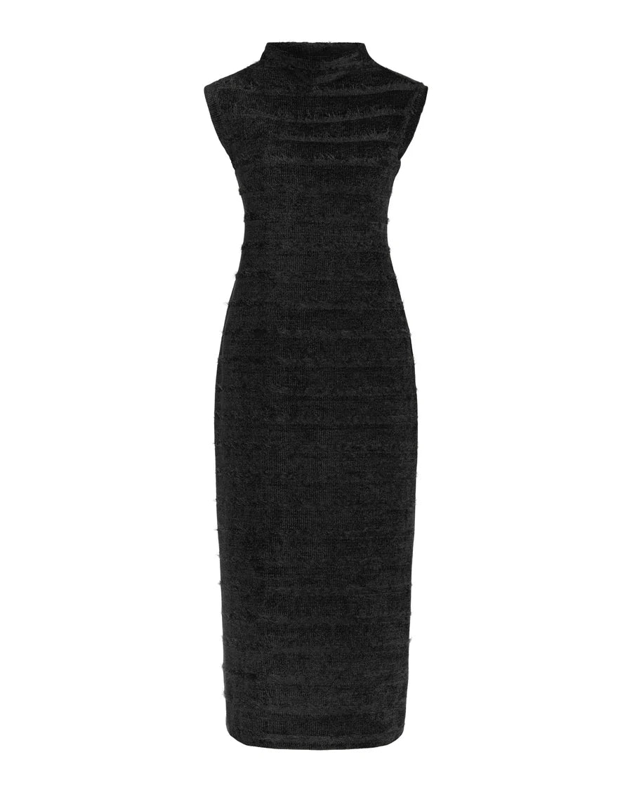 Knit Cowl Neck Dress by Hilary MacMillan Dress Hilary MacMillan Black