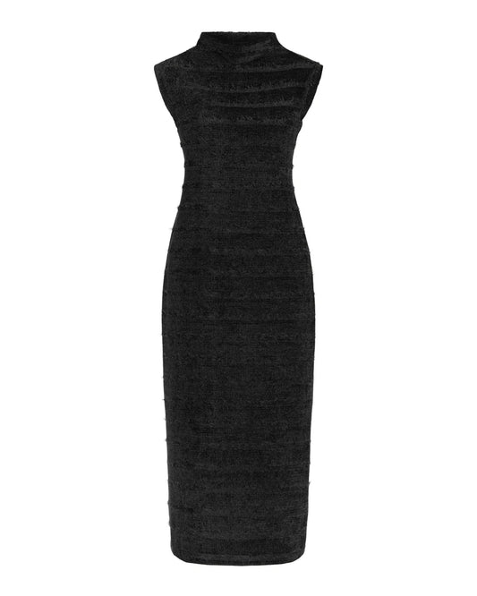 Knit Cowl Neck Dress by Hilary MacMillan Dress Hilary MacMillan Black