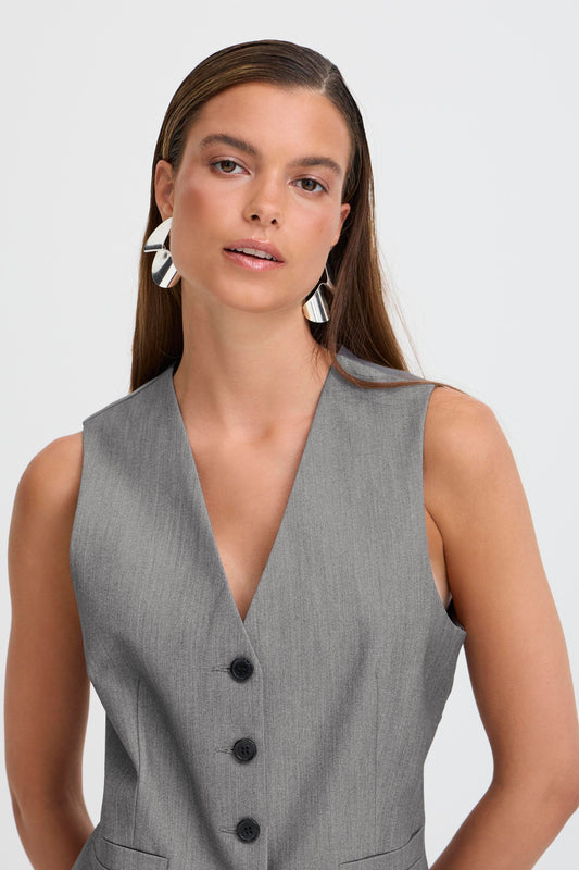Women's Tailored Grey Suiting Vest Vest b.young