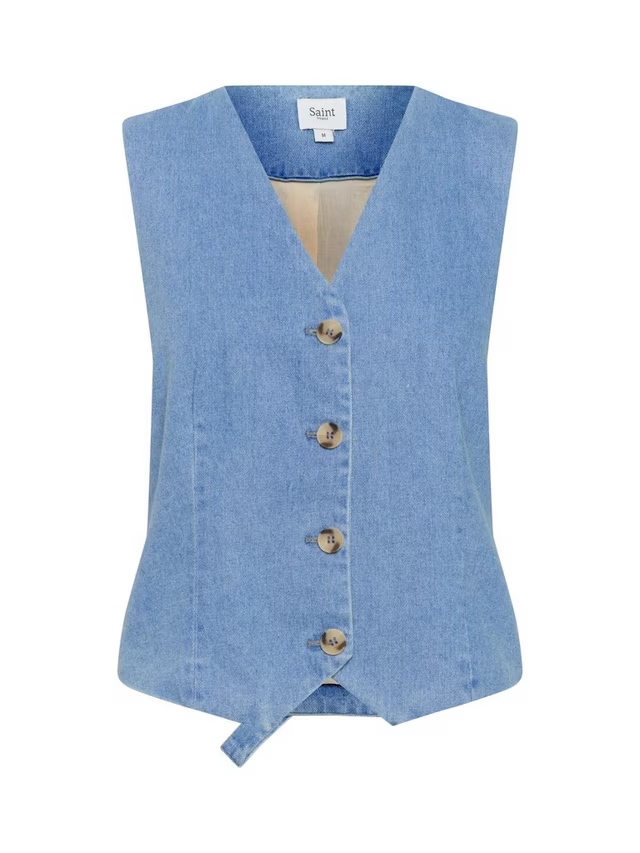Jaclyn SZ Denim Vest by Saint Tropez Denims Saint Tropez