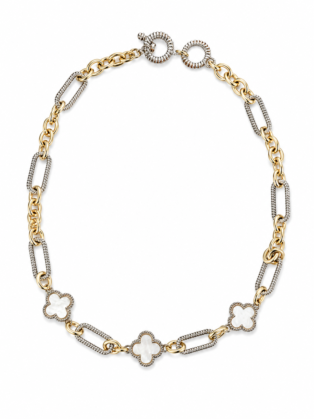 Clover Link Necklace Accessories King of Glitz