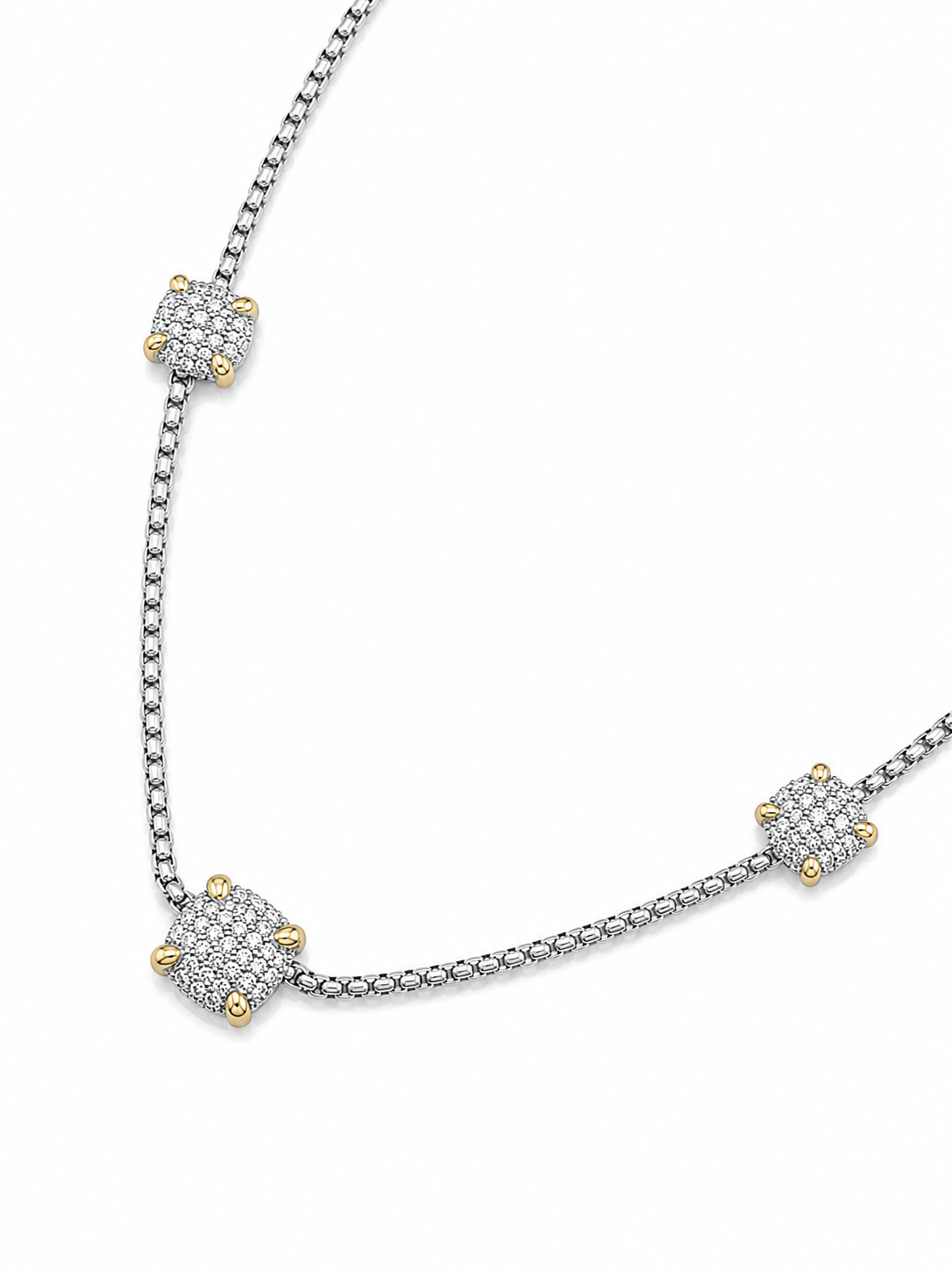 Crystal Square Station Necklace Necklace King of Glitz