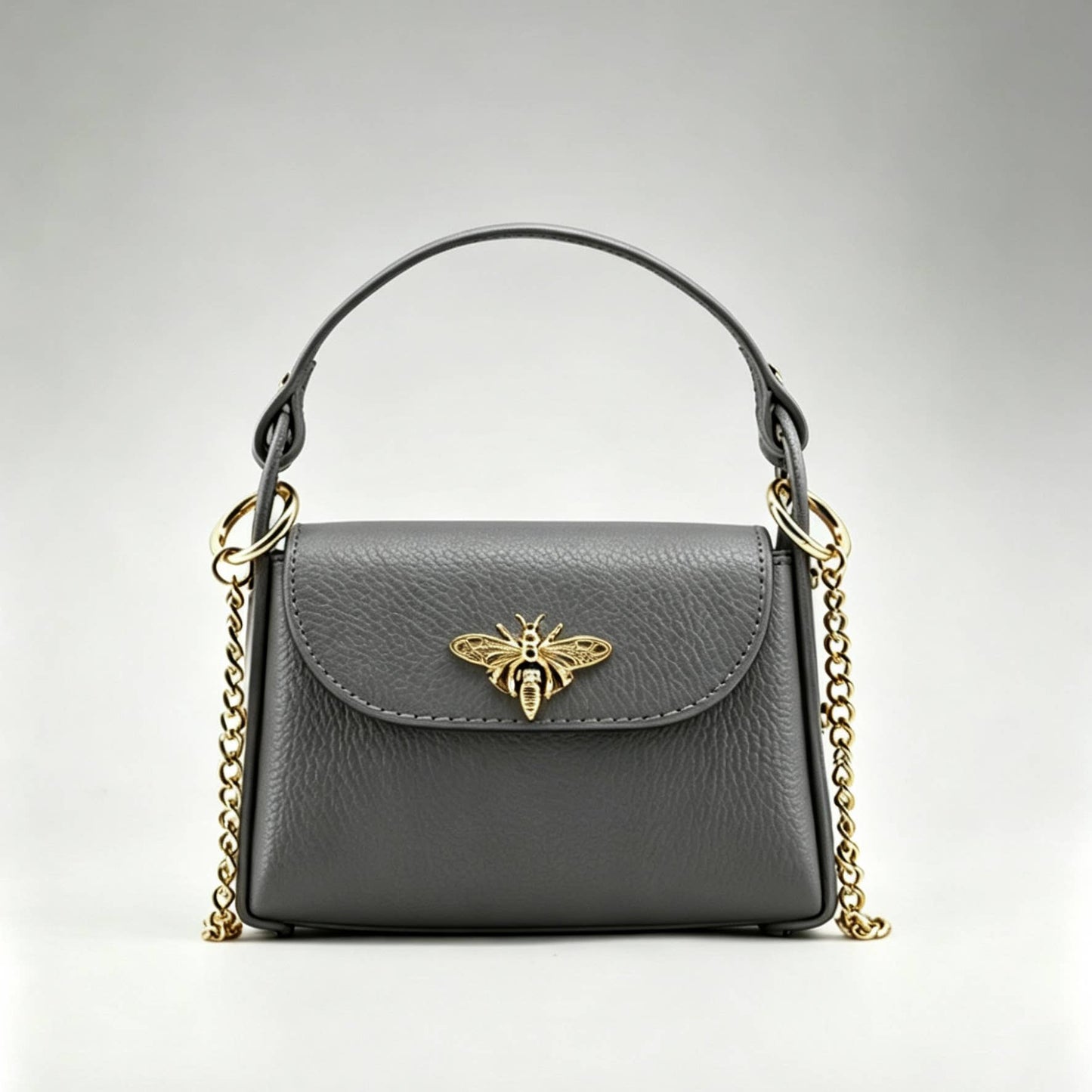 Bee Happy Mini Leather Crossbody Bag Purse Nanabags