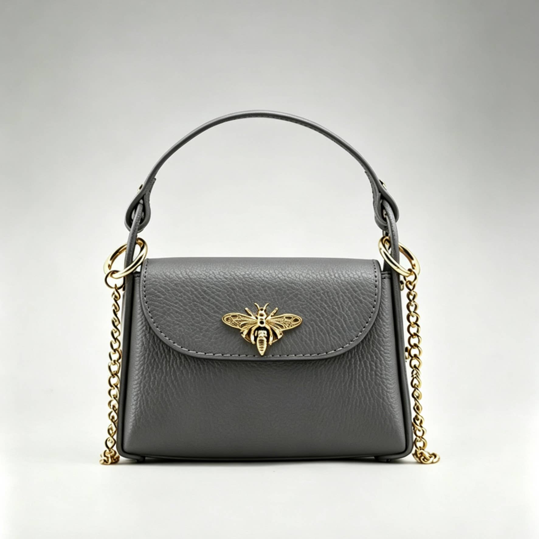 Bee Happy Mini Leather Crossbody Bag Purse Nanabags