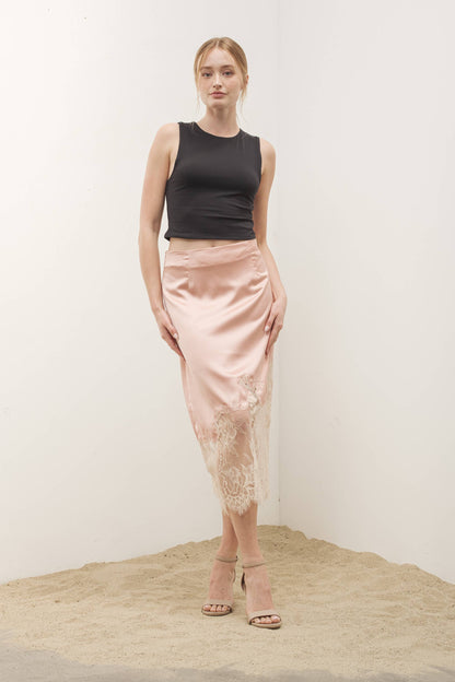 Satin with Lace Skirt by Aaron & Amber