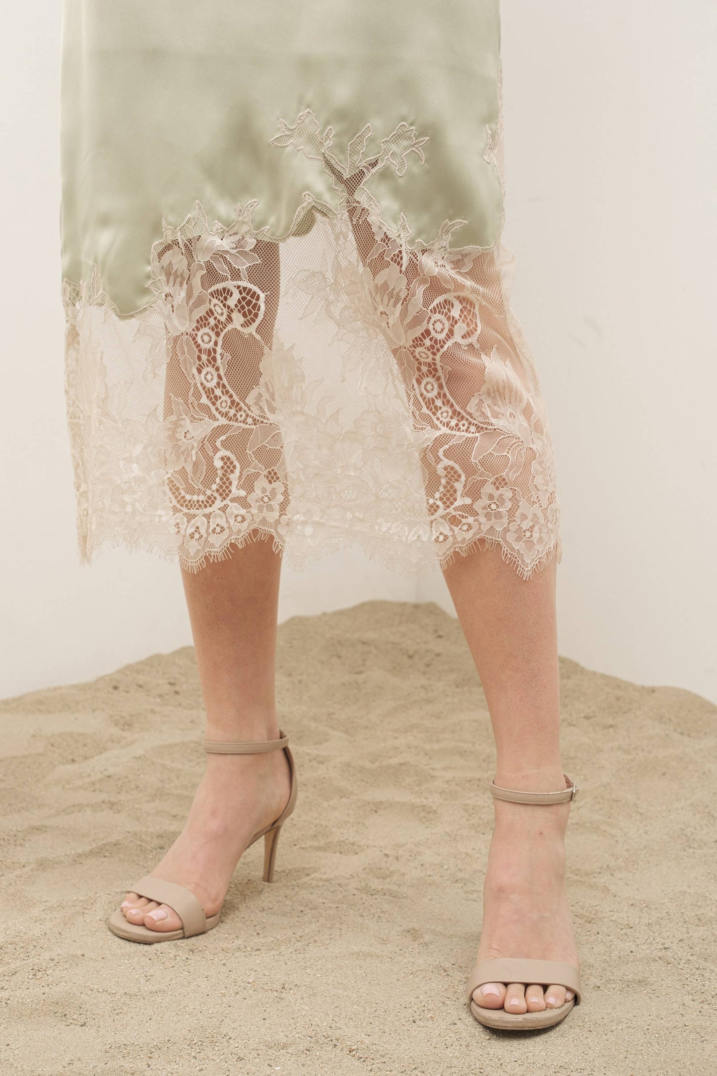 Satin with Lace Skirt by Aaron & Amber