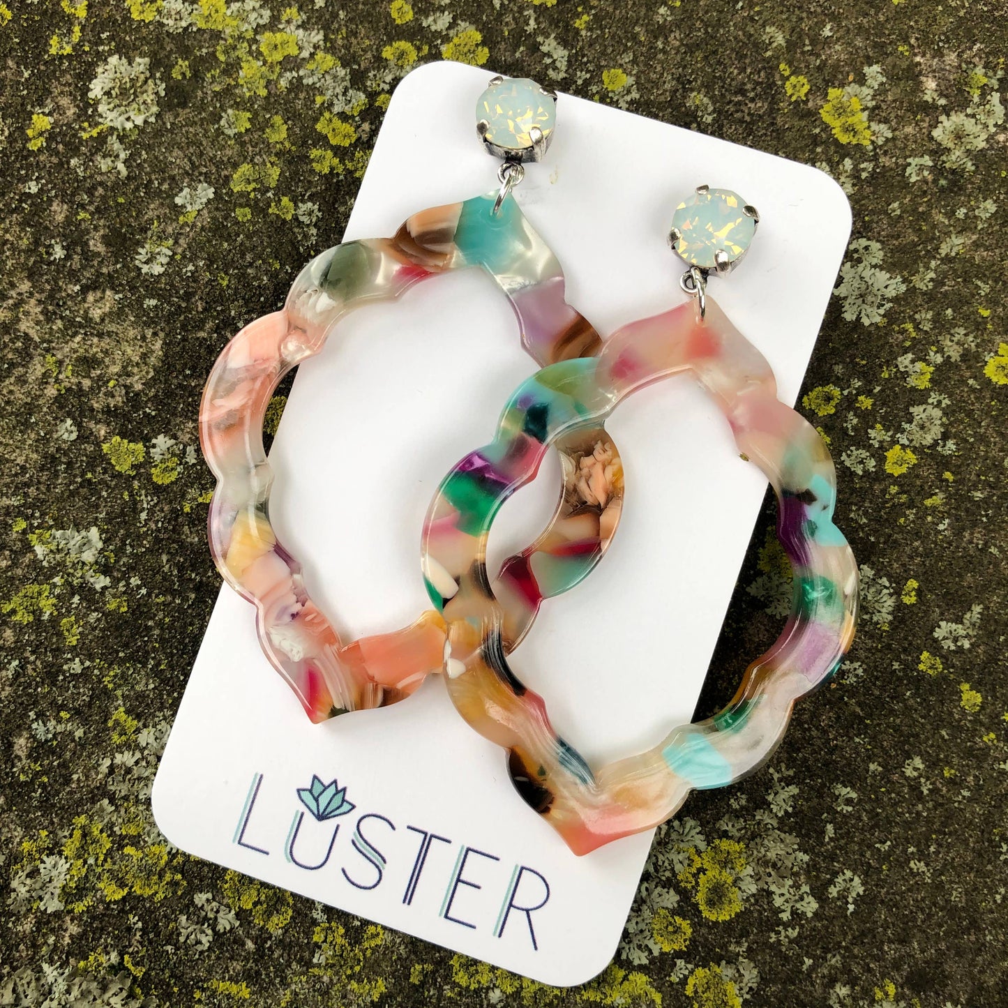Scalloped Hoop Statement Earrings