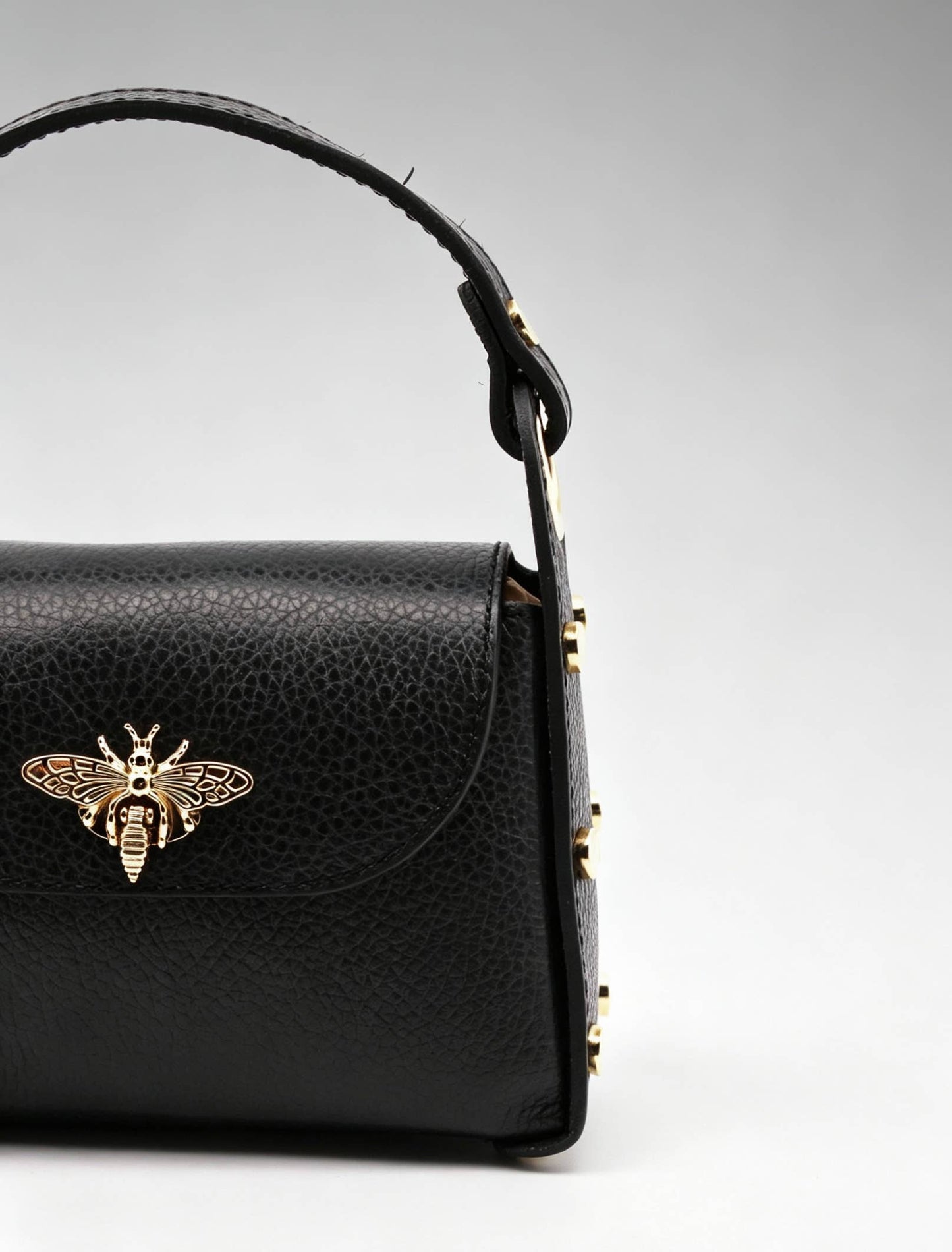 Bee Happy Mini Leather Crossbody Bag Purse Nanabags