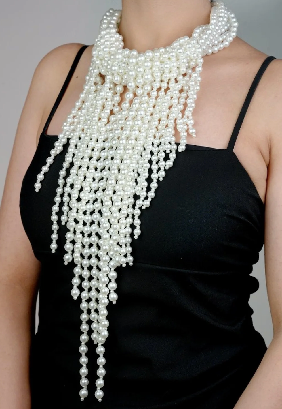 Pearl Fringe Bib Necklace