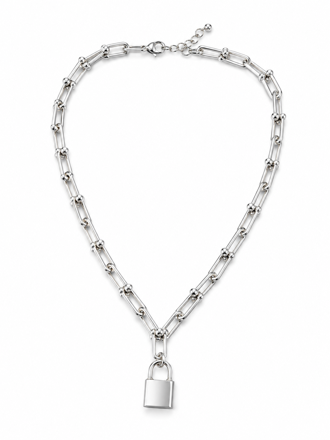 Lock Charm Chain Necklace Necklace King of Glitz