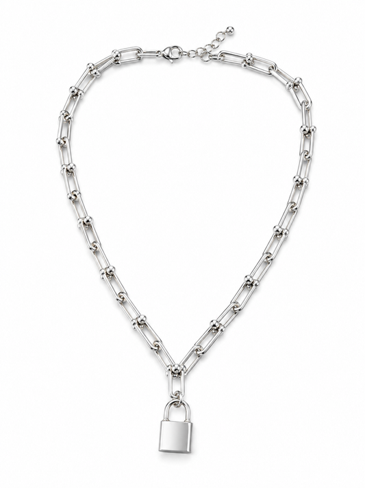 Lock Charm Chain Necklace Necklace King of Glitz