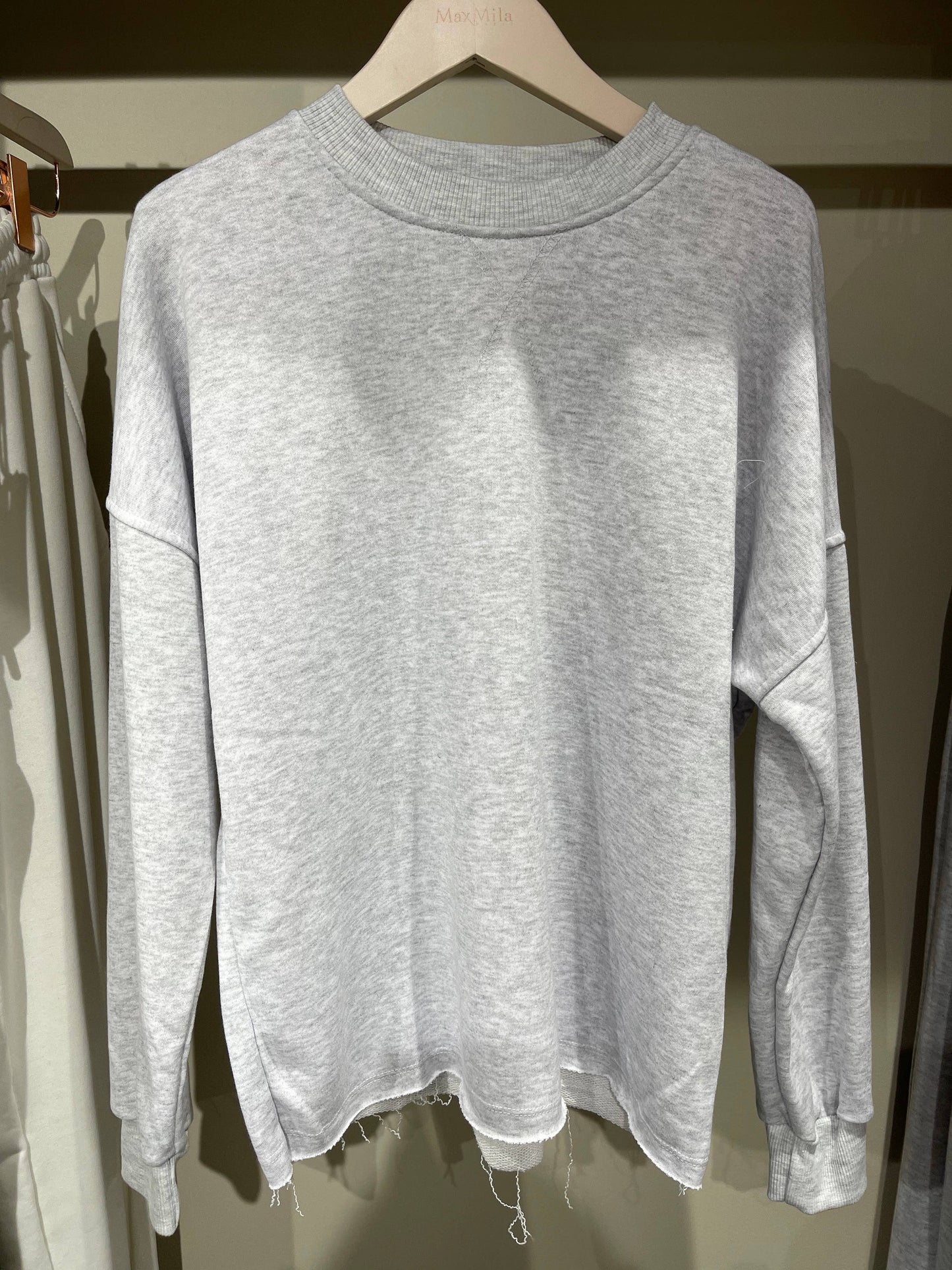 Soft touch crew neck sweatshirt - ADALEY: Beige