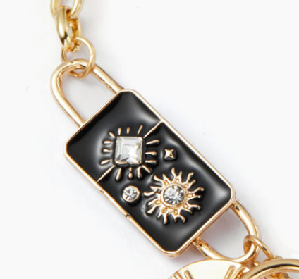 HoopLa - Celestial Black Coin Charm Black Moon Necklace Jewelry HoopLa
