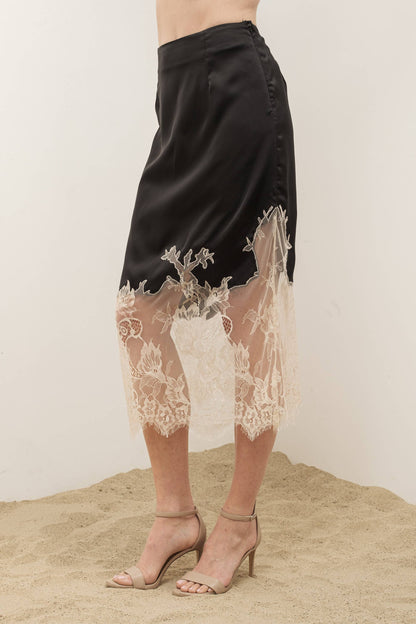 Satin with Lace Skirt by Aaron & Amber